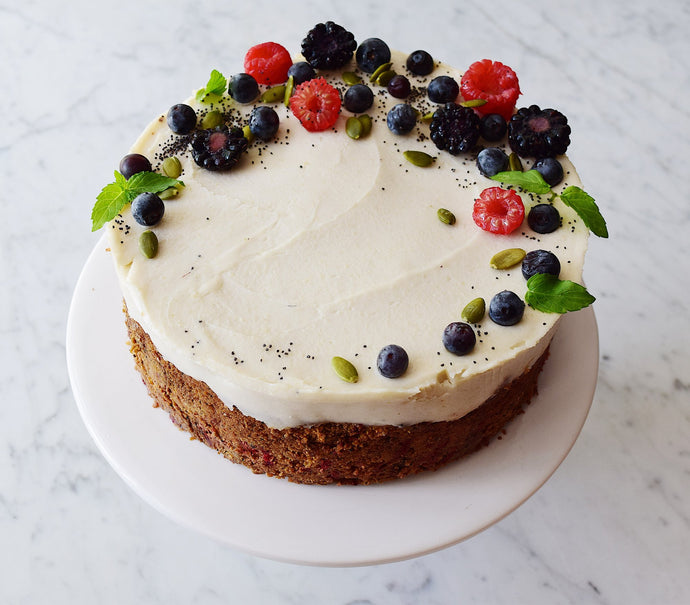BEETROOT CORDYCEPS CAKE + A PEARL COCONUT FROSTING